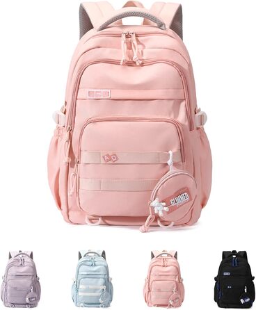Дитячий рюкзак для школи дівчинки-підлітка, водонепроникний, велика місткість, рожевий
