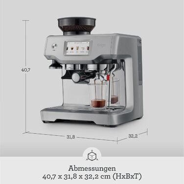 Sage - The Barista Touch - Coffee Machine with Automatic Milk Frother - Brushed Stainless Steel Manual Tamping Brushed Stainless Steel