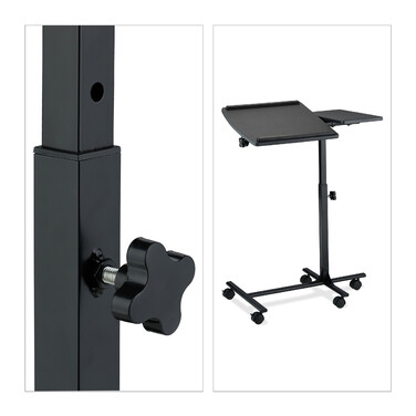 Relaxdays Adjustable Laptop Table with Wheels