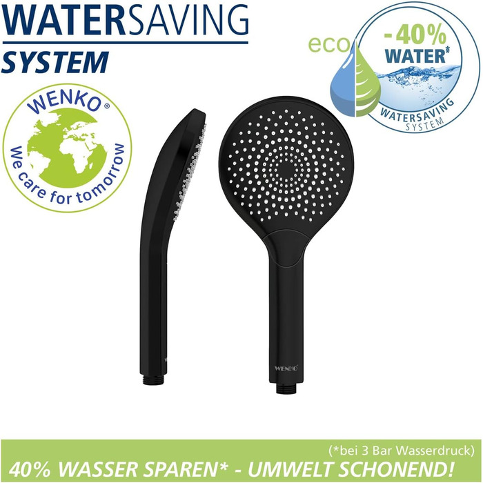Water-Saving Showerhead Wood (Matte Black)