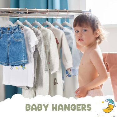 HOUSE DAY Набір дитячих плечистих вішалок, 60 шт., преміум-якість, сірі. Ультратонкі, неслизькі вішалки для дитячого гардеробу, 35,6 см.