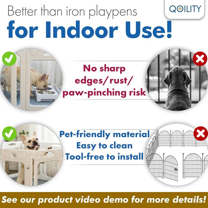 Клітка для собак, прозора, з дверцятами, висота 61 см, 12 панелей, для цуценят та маленьких собак, білий колір