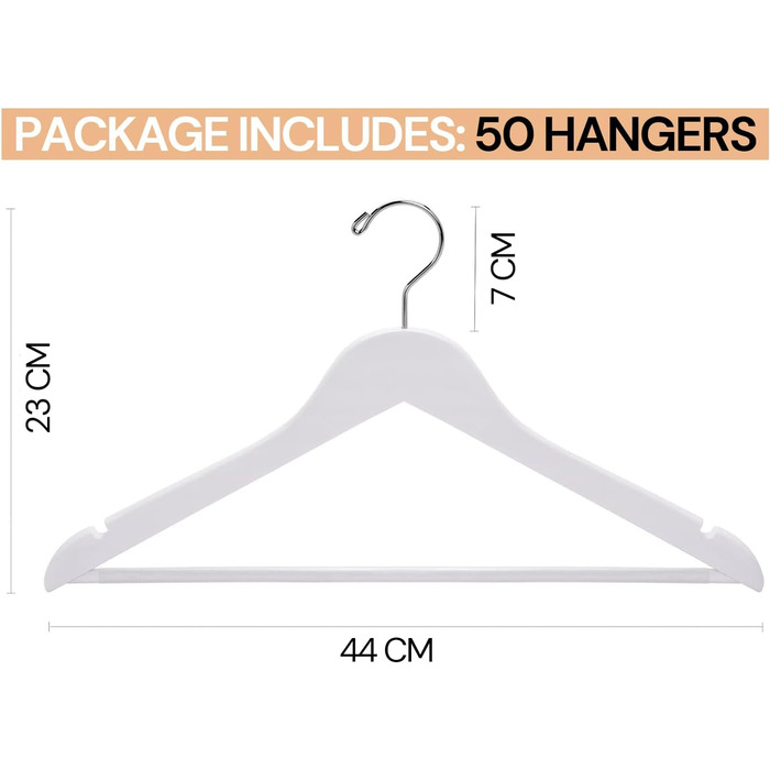 Набір вішалок для одягу Edihome (20 шт.): для костюмів, сорочок, з неслизьким покриттям, поворотний гачок