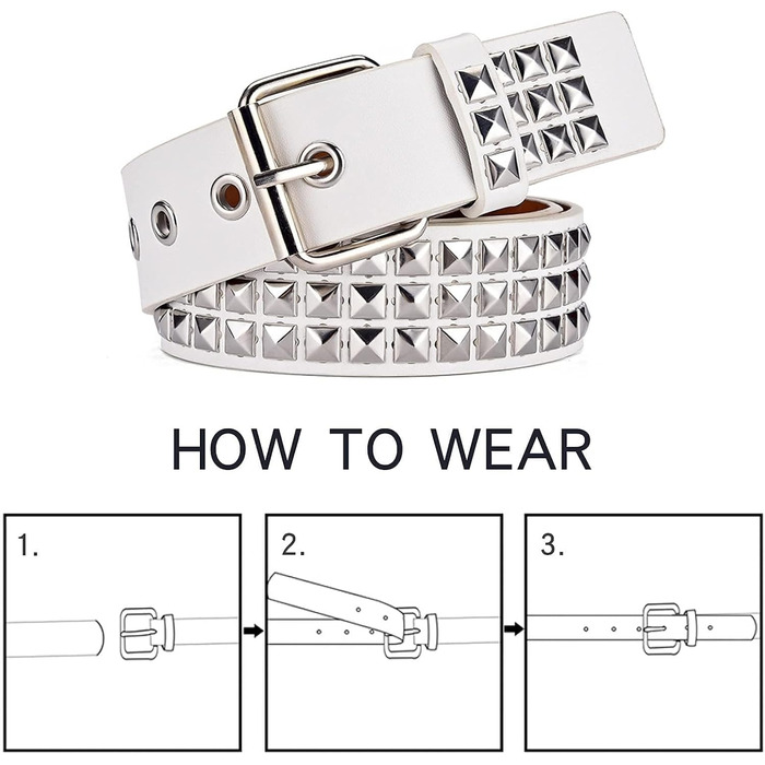 Металевий ремінь з пірсингом для жінок та чоловіків - Панк Рок стиль