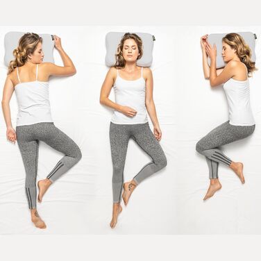 BLACKROLL® Recovery Pillow (50 x 30 cm), orthopedic pillow for restful sleep, ergonomic head pillow with travel bag for travel, neck pillow made of viscose memory foam, Made in Germany, light gray