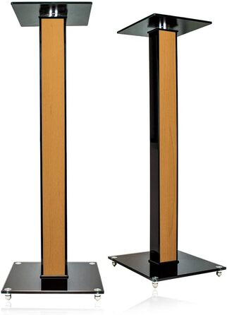 Ексклюзивні підставки для колонок BS03 в чорному глянці з декоративною вставкою (Rotbuche)