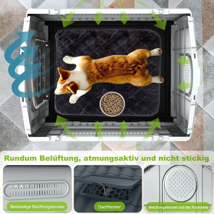 Будка для собак Median, пластикова, вологостійка, сірого кольору (79.5 x 70.5 x 78 см)