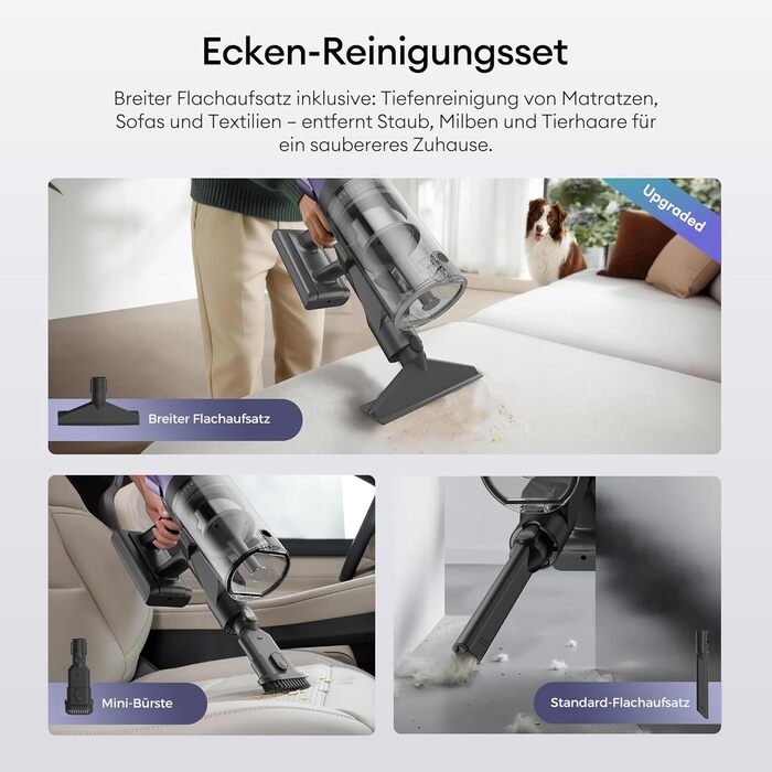 Бездротовий акумуляторний пилосос Ultenic 55000Pa/600W, 80хв, 1.6л, з Multi-Циклон фільтрацією, сенсорним екраном, антизаплутана щітка, док-станція, для шерсті тварин/килимів/твердих підлог, червоний