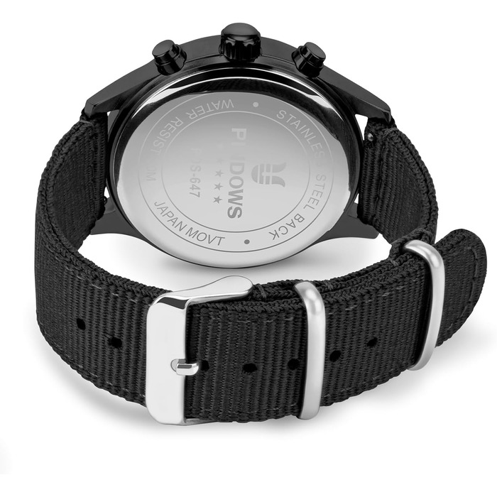 Чоловічий годинник PINDOWS з хронографом, кварцовий, аналоговий, водонепроникний, чорний корпус, коричневий ремінець, для бізнесу та відпочинку