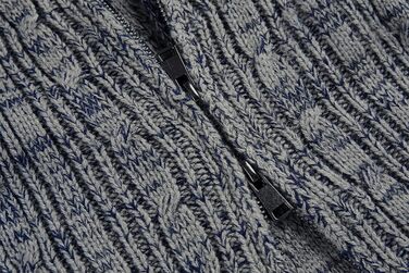 Чоловічий в'язаний кардиган Runcati з довгим рукавом, коміром та замком, з косими візерунками (XL, сірий)