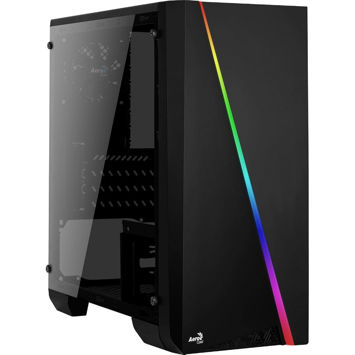 Корпус для ПК AeroCool CYLON MINI MicroATX, RGB підсвітка, бічне вікно, 80мм вентилятор, чорний