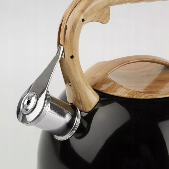 Класичний емальований сталевий чайник Karl Hausmann, 3 л, бежевий з чорним