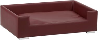 Софа для собак Candy | Лягу для собак, диван для максимального комфорту | М'яка подушка для собак з бортиком, ідеально як переноска для собак | Корзина та ліжко для собак маленьких порід (Бордовий)