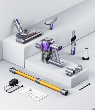 Бездротовий акумуляторний пилосос V8 з дисплеєм, 450 Вт, 40000 Па, до 50 хв роботи, автоматичний режим, антизаплутувальна щітка для килима, твердого покриття та шерсті тварин