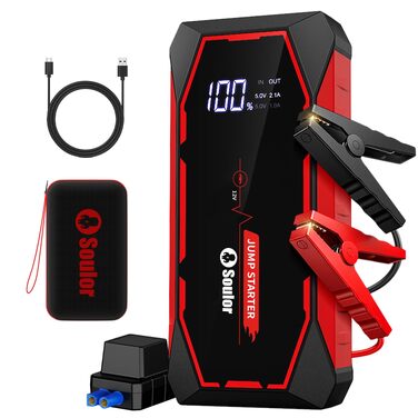 Бустер для автомобіля Cy8 5000A — Потужний пусковий пристрій (Jump Starter) для бензинових двигунів до 8л та дизельних до 6л, 12V, з LED-ліхтарем та EVA-кейсом