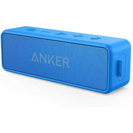 Портативна Bluetooth колонка Anker SoundCore 2, блакитна: потужний звук, глибокий бас, 24 год роботи, водонепроникність IPX7, сумісна з iPhone, Galaxy