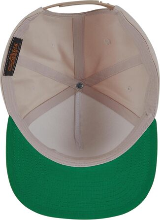 Кепка бейсболка Flexfit Unisex Classic 5 Panel Snapback, універсальний розмір, бежево-зелена