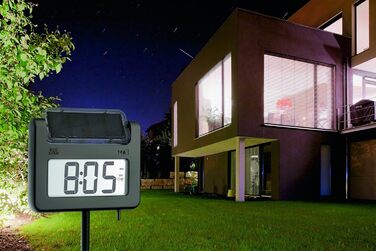 TFA Dostmann AVENUE PLUS Digital Garden Thermometer with Solar Lighting Silver (L) 175 x (W) 38 x (H) 1145 mm