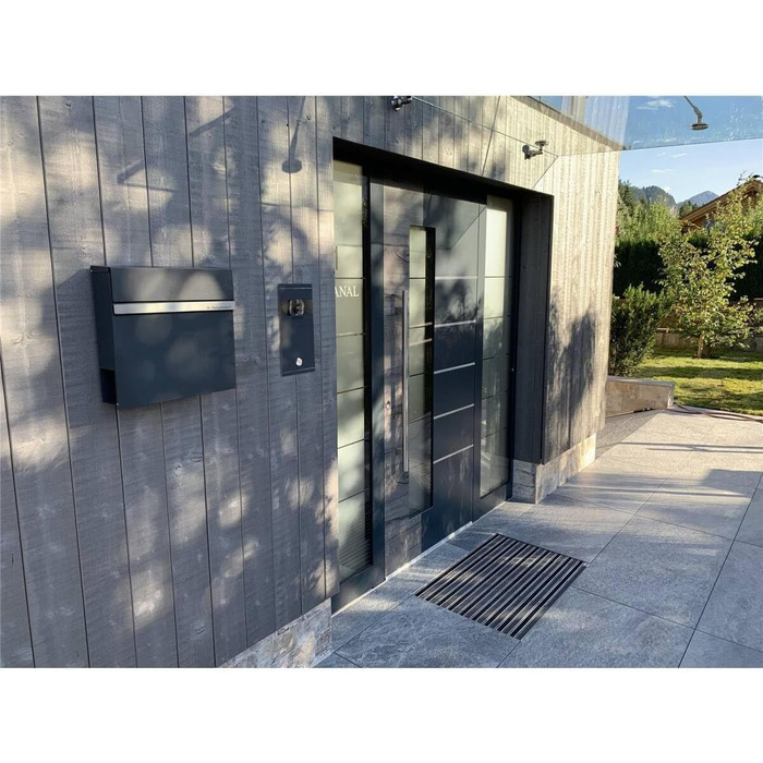 Поштовий ящик Metzler Stelio Anthrazit з газетницею та гравіюванням імені з нержавіючої сталі V2A - RAL 7016