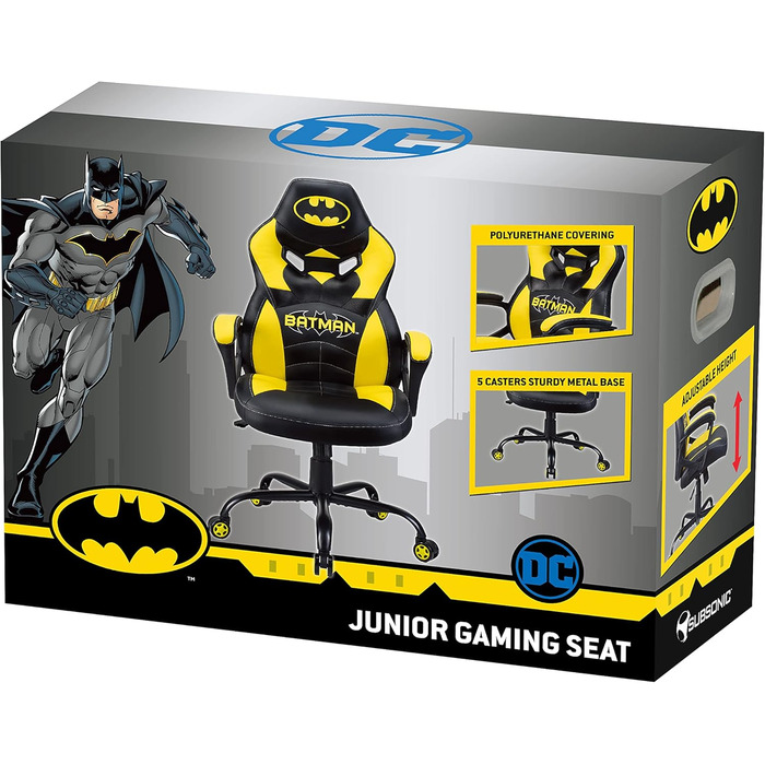 Дитяче ігрове крісло Subsonic Batman, офіційна ліцензія DC Comics, для геймерів та офісу