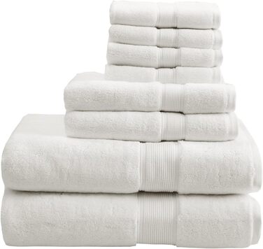 800GSM 100% Cotton Luxury Turkish Bathroom Towels, Highly Absorbent Long Oversized Linen Cotton Bath Towel Set, 8-Piece: Includes 2 Bath Towels, 2 Hand Towels & 4 Wash Towels, Cream (Cremefarben)