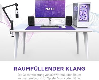 NZXT Relay – Комп'ютерні колонки для ПК, 80 Вт, повний частотний діапазон, чорний