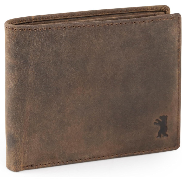 Berliner Bags Vintage Wallet, Portmonee (Coin Wallet) made of Leather, Wallet with TÜV-tested RFID protection, for Men - Brown