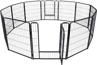 Вольєр для цуценят на 6 частин, 80 см, з 1 дверима та 5 фіксаторами, гнучкий та складаний, для квартири та саду