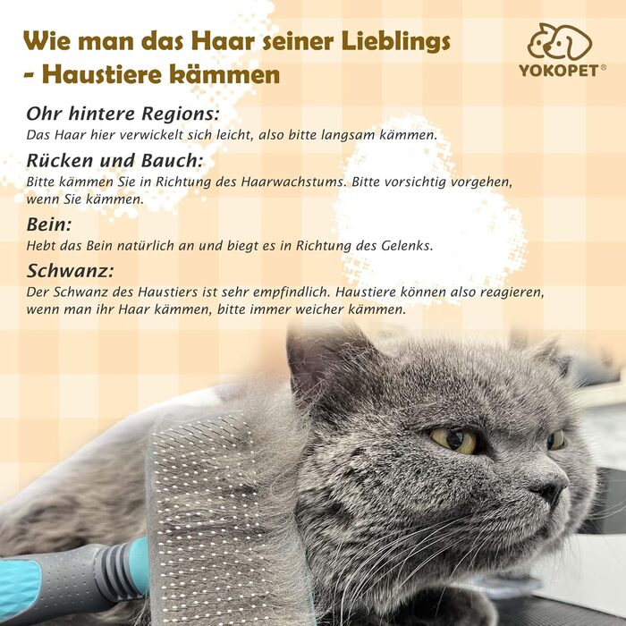 Щітка для собак та котів, видаляє підшерсток, самоочисна, для довгої та короткої шерсті, синього кольору