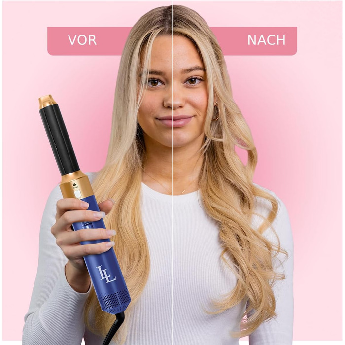 Набір фена-щітки 5 в 1 для волосся, 1000 Вт, швидке сушіння, створення локонів, захист від пошкодження, білий/морський