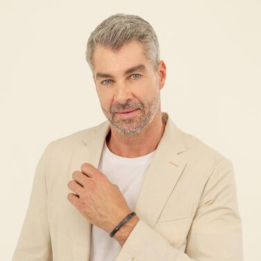 Чоловічий браслет BOSS TAILORED з чорної або коричневої шкіри, сталевий