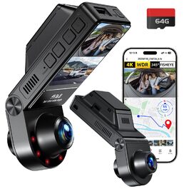 Автомобільний відеореєстратор E-YEEGER 4K+2.5K Panorama 345°, GPS, WiFi, IPS дисплей 2