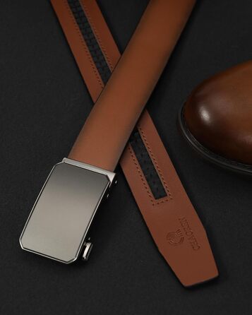 Чорний шкіряний ремінь CHAOREN для чоловіків з автоматичною пряжкою, 35 мм, без отворів, розмір 90-100 см, для ділового костюма