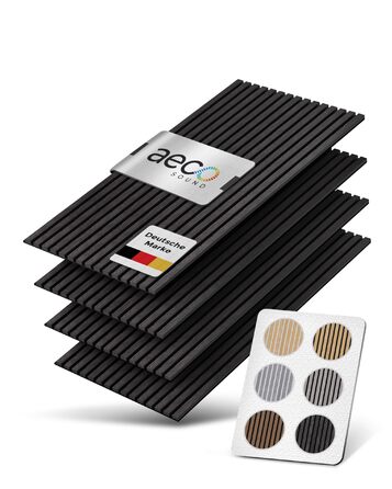 Акустичні стінові панелі з натурального дерева горіх та чорного фетру, 120x60 см, набір 2 шт. — 3D панелі для шумоізоляції та оздоблення стін