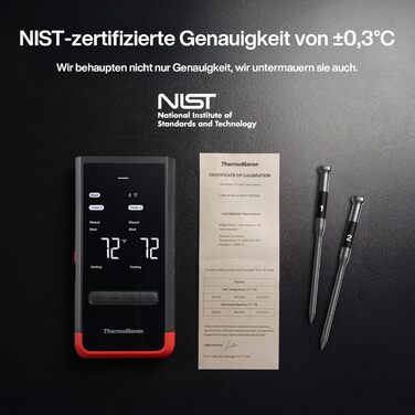 ThermoMaven P2 Розумний термометр для м'яса Бездротовий – Bluetooth 5.3, 2 зонди, 6 сенсорів, необмежений моніторинг через Wi-Fi, IPX8 водонепроникний, для гриля, духовки, кухні, фритюрниці