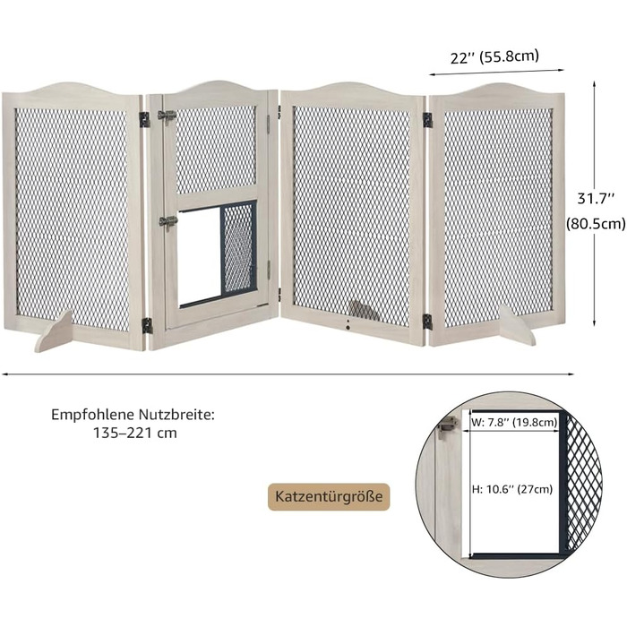 Захисний бар'єр для каміну Unipaws, огорожа для собак, 6 панелей, без свердління, білий (сірий)