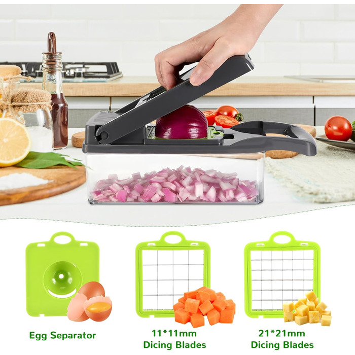 Багатофункціональний овочевий слайсер Lociban 16-в-1: слайсер для овочів, фруктів, картоплі, цибулі