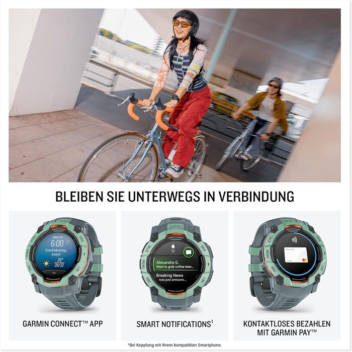 Розумний годинник Garmin Instinct 3 50mm AMOLED: GPS, Multisport, Health Coach, 24 дні роботи, 80+ спорт-програм