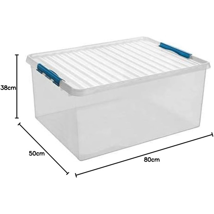 Sunware Q-Line Box - 120 Liter - 80 x 50 x 38cm - transparent/blue