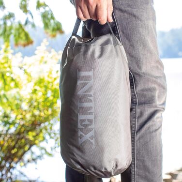 Надувний матрац Intex Twin Dura-Beam Premaire для кемпінгу з USB, 99x191x22 см (64011)