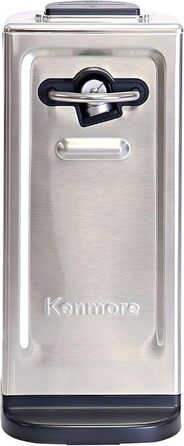 Електрична відкривачка для банок Kenmore 3-в-1 з вбудованим ножеточилом і відкривачкою для пляшок, автоматична, з нержавіючої сталі, сенсорне керування