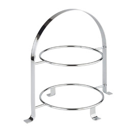 APS Serving Stand – High-quality cake stand made of chrome-plated metal for two plates with a max. Ø of 27cm – Total height 30cm (plates not included)