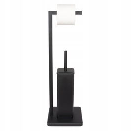 Тримач для туалетного паперу з підставкою для йоржика, чорний лофт, YOKA