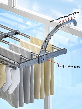 Сушарка для білизни ANEWSIR на балкон та в квартиру: розтяжна, складна, компактна, для рушників та шкарпеток (38-55 см)