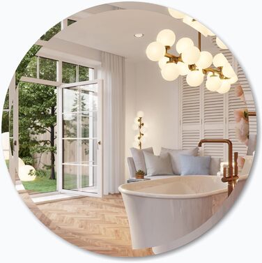 Круглий дзеркало Anyhi без рами, 40.6 см, для ванної, вітальні, спальні, з монтажем на стіну