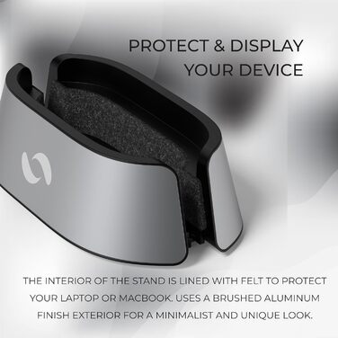 HumanCentric Adjustable Laptop Stand & Dock - Leather & Aluminum - for MacBook Pro & Laptops (0.5-1.5