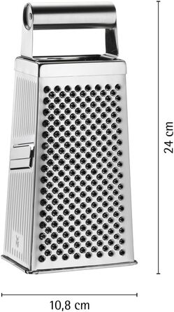 Тёрка кухонна WMF Gourmet Vierkantreibe, 8 x 24 см, нержавіюча сталь, 4 поверхні, для овочів та картоплі, Cromargan, придатна для миття в посудомийній машині