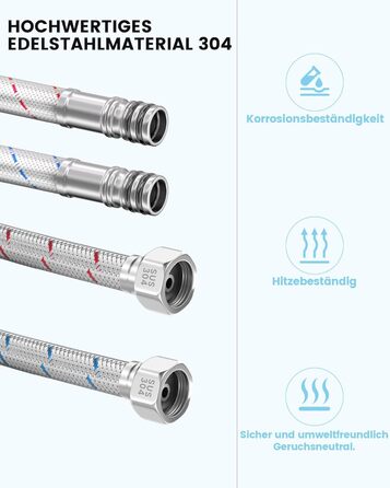 Кухонний змішувач Dayone з висувним виливом, нержавіюча сталь SUS304, високий тиск, для кухні, мікшер, 2 функції, поворотний на 360°, кухонний змішувач (з підключенням до шлангу)