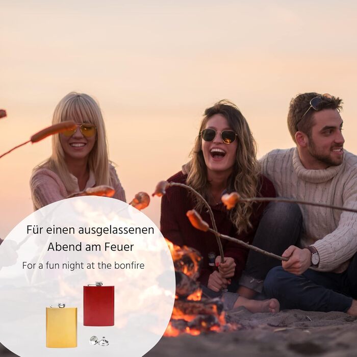 Набір з 2 фляг з нержавіючої сталі 8oz (227 мл) - чорний та зелений, військовий дизайн, для алкоголю