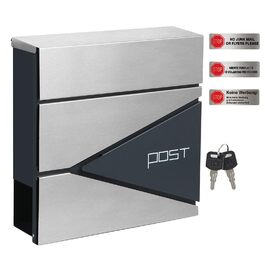 Поштовий ящик SONGMICS XXL, вуличний, з замком та відділенням для преси, антрацитово-сірий + сріблястий, GMB051G02